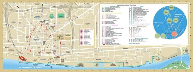 Mappa turistica di Detroit