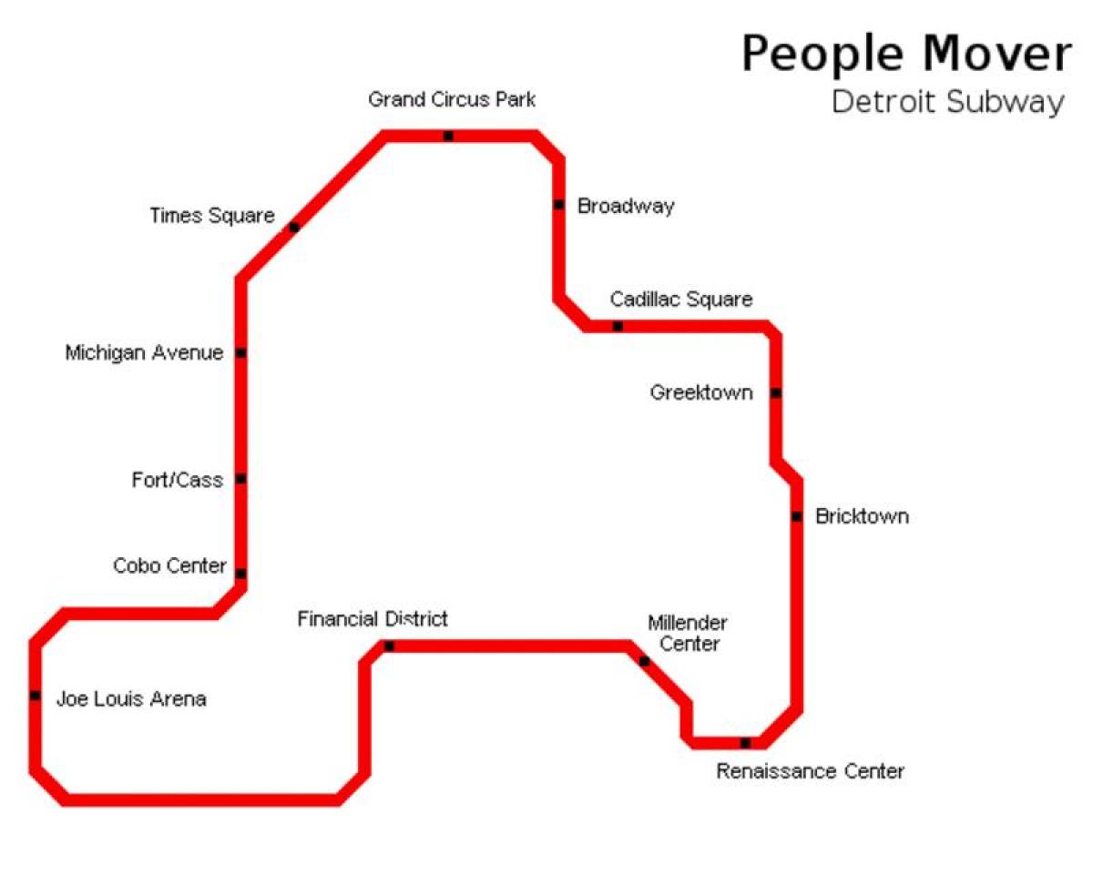 Mappa delle stazioni della metropolitana di Detroit