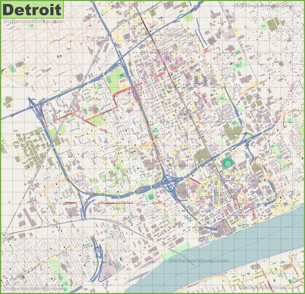 Mappa delle strade di Detroit